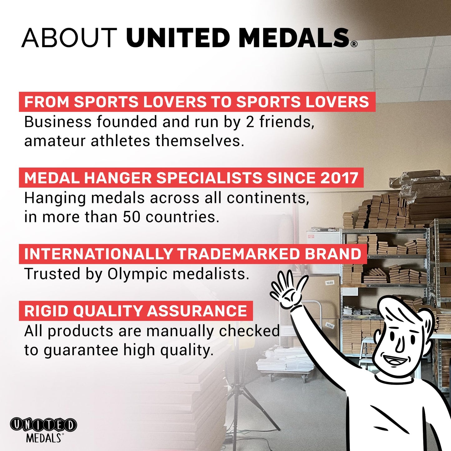 United Medals Finisher Medal Holder for Running, holds up to 48 medals - Runner's gift, marathon accessory - Medal Holder Hanger Display Rack - Black