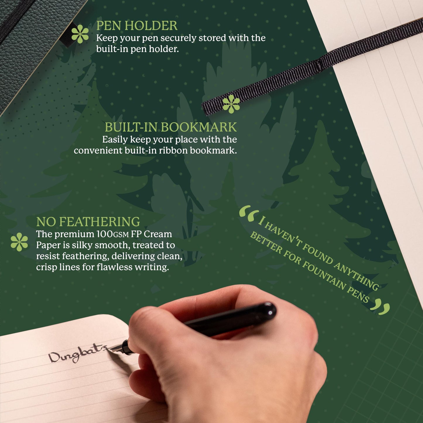 Dingbats* - Wildlife Notebook A5 Dotted - Softcover Journal made from vegan leather for work, travel journal, university notes - with elastic closure band