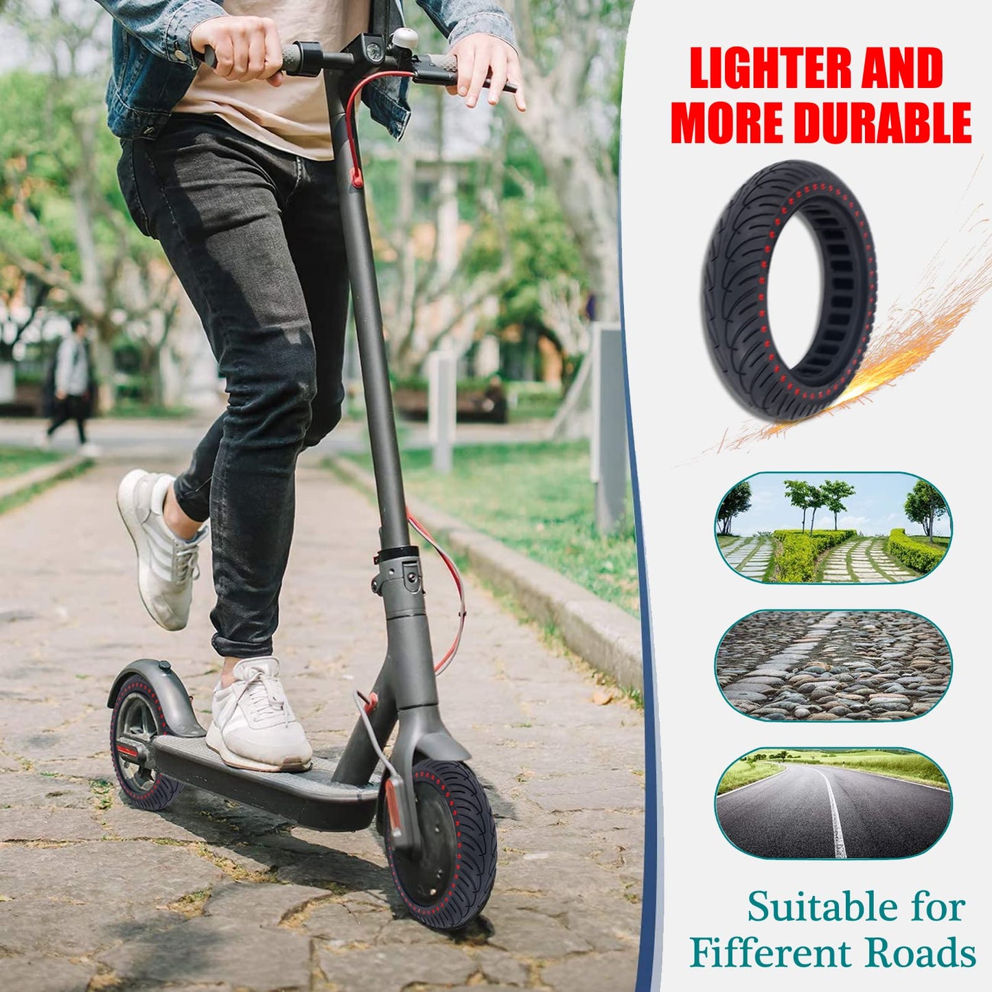 8.5 inch scooter tire 50/75-6.1, scooter solid rubber tire 8 1/2, electric scooter solid rubber tire, 8.5 inch e scooter wheel tubeless for Xiaomi M365 MI 1S, replacement tire