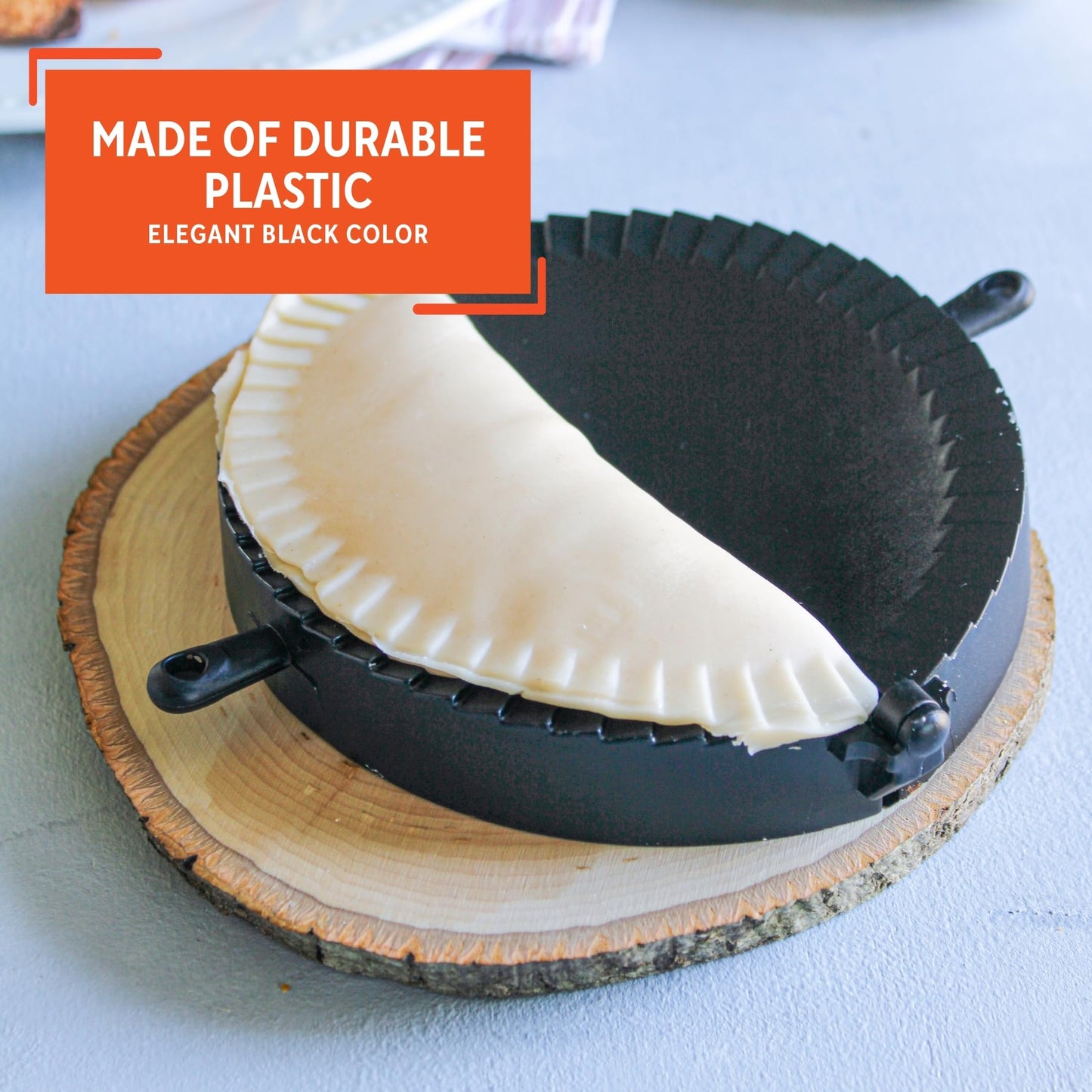 Imusa USA IMU-71006W Jumbo Empanada Press, easy to use, made of plastic, Black.