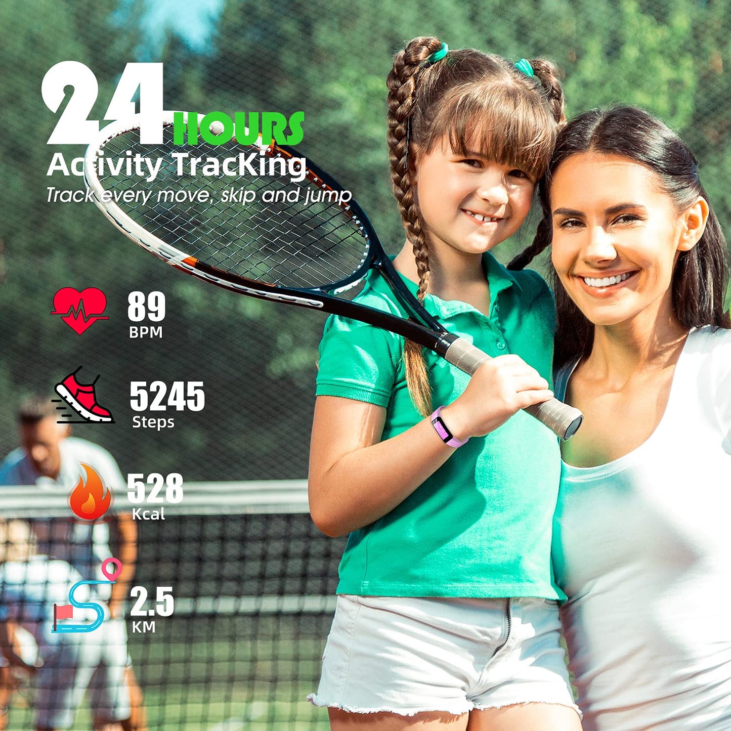 Kids' fitness tracker watch, IP68 waterproof activity tracker, heart rate sleep monitor, 11 sports modes calorie counter, pedometer with alarm, great gift for boys, girls, teenagers