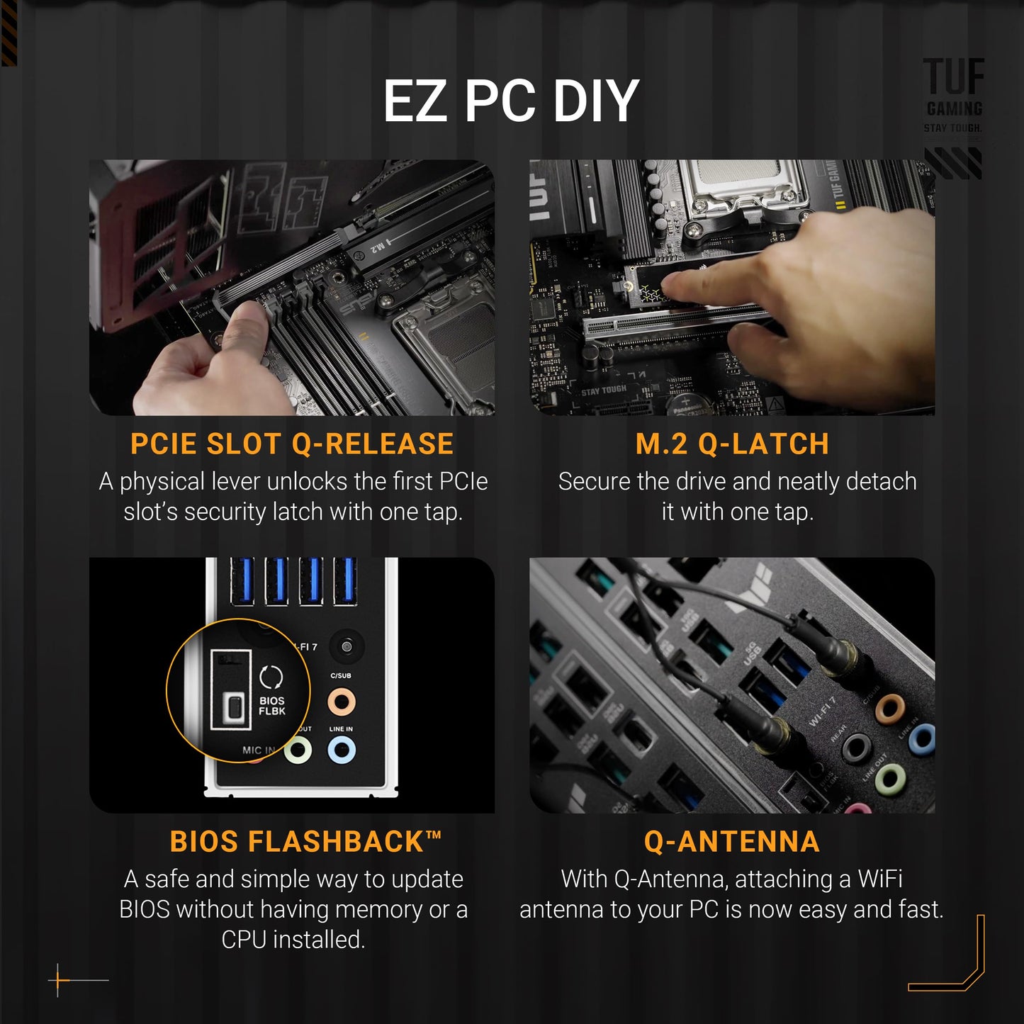ASUS TUF Gaming B850-PLUS WiFi motherboard Socket AMD AM5 (AMD B850, ATX, PCIe 5.0, WiFi 7, 2X PCIe 4.0 M.2, Aura Sync)