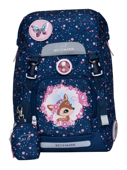 Beckmann of Norway School Backpack Set - Includes rain cover & sports backpack (Navy)