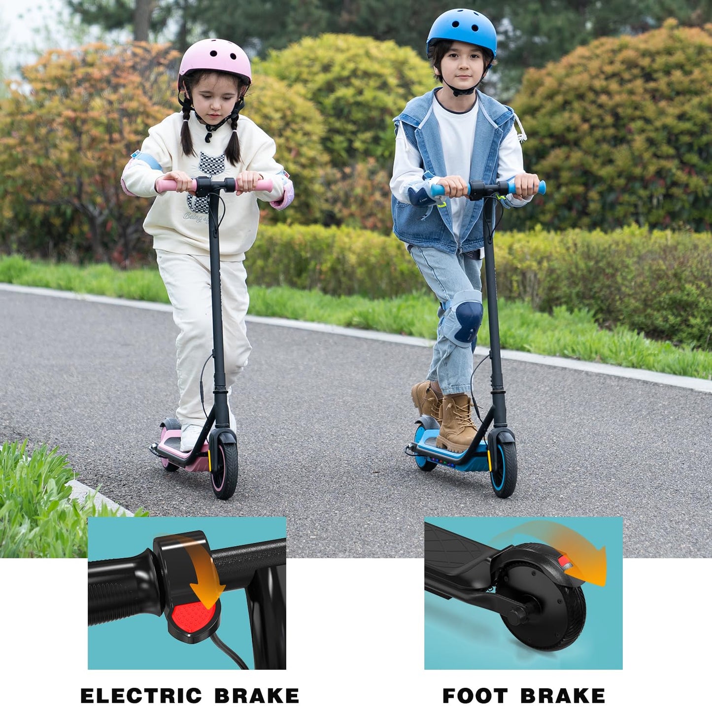 EVERCROSS E6 Electric Scooter for Kids, 7" Lightweight E-Scooter for 6-12 years old, Electric scooter with a range of up to 15 km and 7 colored lights, 3 speed modes (8, 12, 16 km/h)