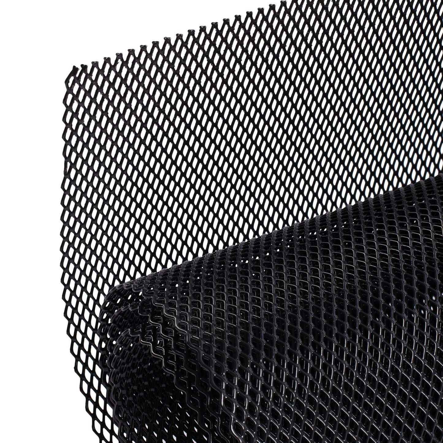 AggAuto 119.4 x 40.6 cm Car Grill Mesh, Spoiler Bumper Vent Aluminum Alloy, Automotive Grill Insert Air Intake Racing, Rhombic Hole 3 x 6 mm Black