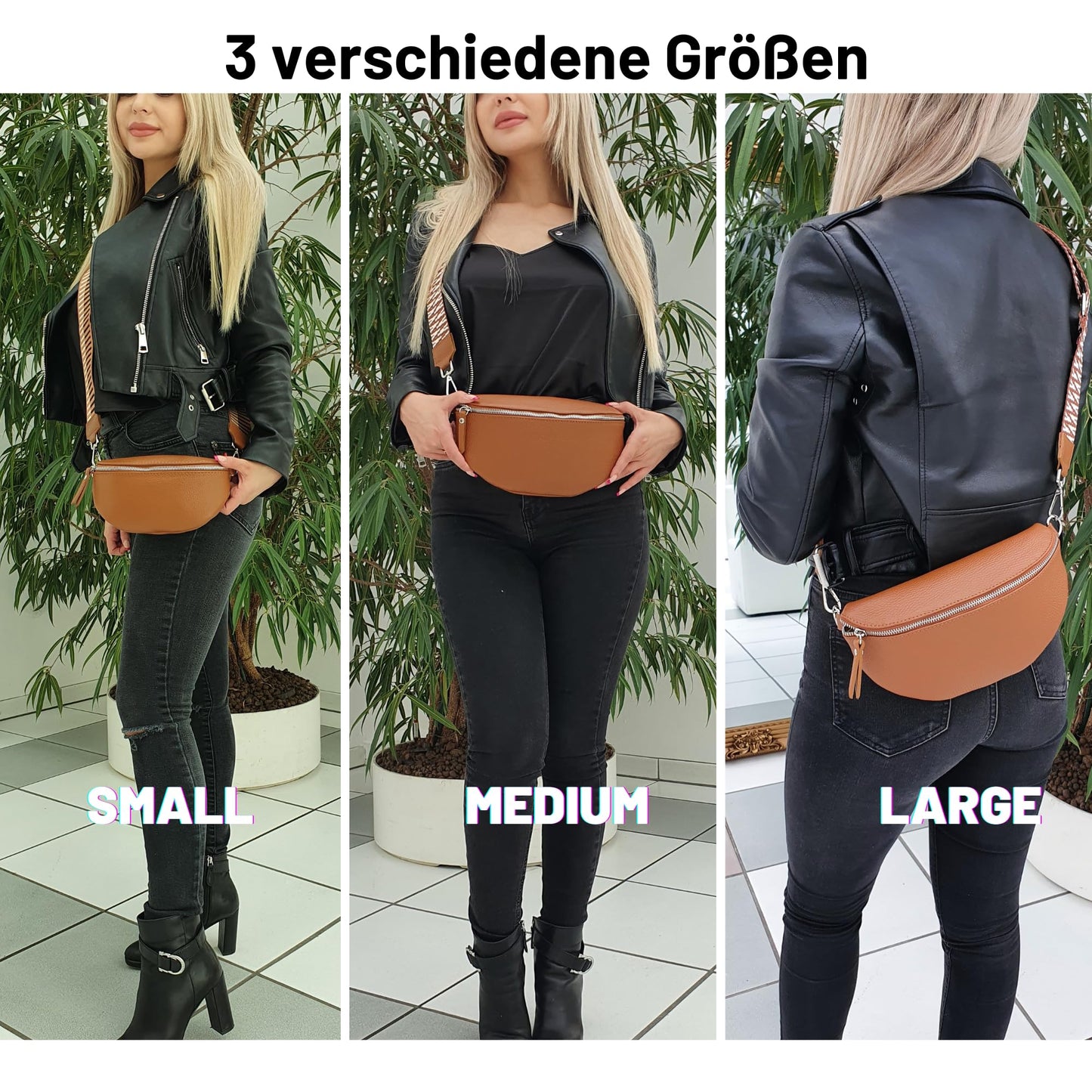 Blade women's genuine leather fanny pack with 2 patterned and leather removable & adjustable wide belts, crossbody bag for women, high-quality chest bag for women.