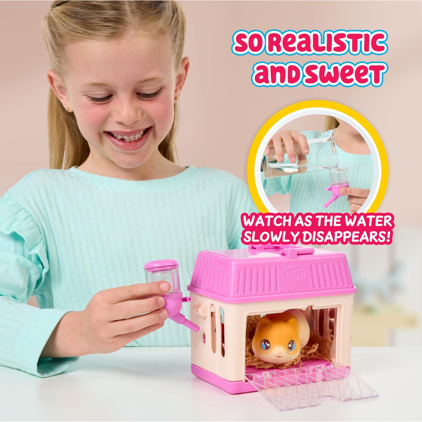 Little Live Pets - Mama Surprise Minis Hamster, Take care of your hamster or bunny mom in her cage and welcome 2, 3, or 4 mini babies.