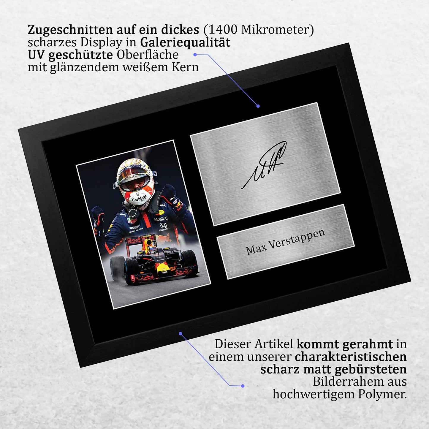 HWC Trading FR A4 Max Verstappen Formula 1 Gifts Printed, Signed Autograph Picture For F1 Formula 1 Racing Fans - A4 Framed