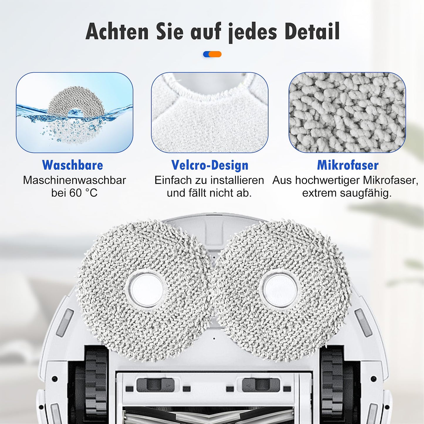 20 pieces of accessories for Ecovacs Deebot T20 Omni/T20e Omni robot vacuum, including 1 rubber main brush, 4 dust bags, 4 mopping cloths, 4 filters, 6 side brushes, and 1 cleaning brush.