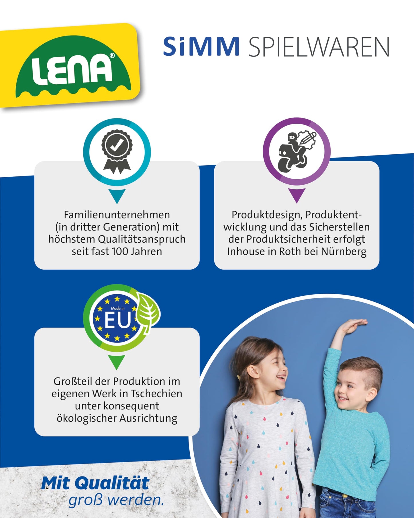 Lena 4211 EcoActives Excavator, construction vehicle approx. 35 cm, sturdy shovel excavator, natural wood scent due to ecological wood content, sand digger for children aged 2 and up, yellow play vehicle
