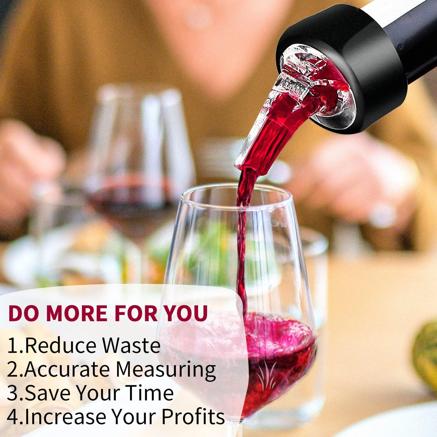 12 pieces of bottle pourer spouts with 3cl portion control and dust cover. Perfect for measuring and pouring cocktails.