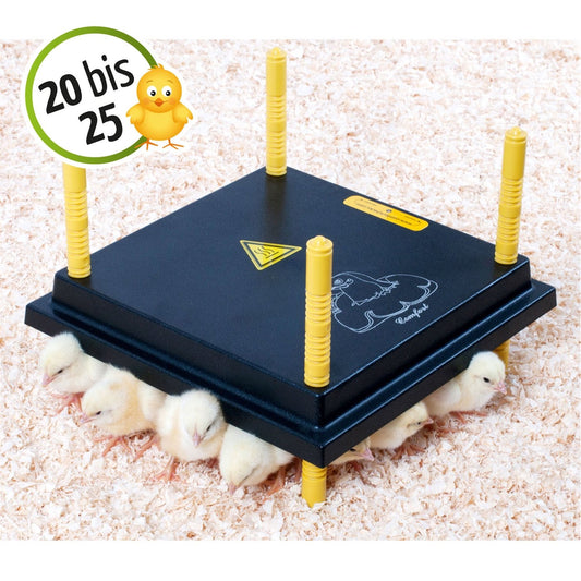 VOSS.farming adjustable Comfort heat plate for chicks 30x30cm, 20 watts chick warming plate, heat lamp, heating plate, artificial hen, chick rearing, for 25 chicks