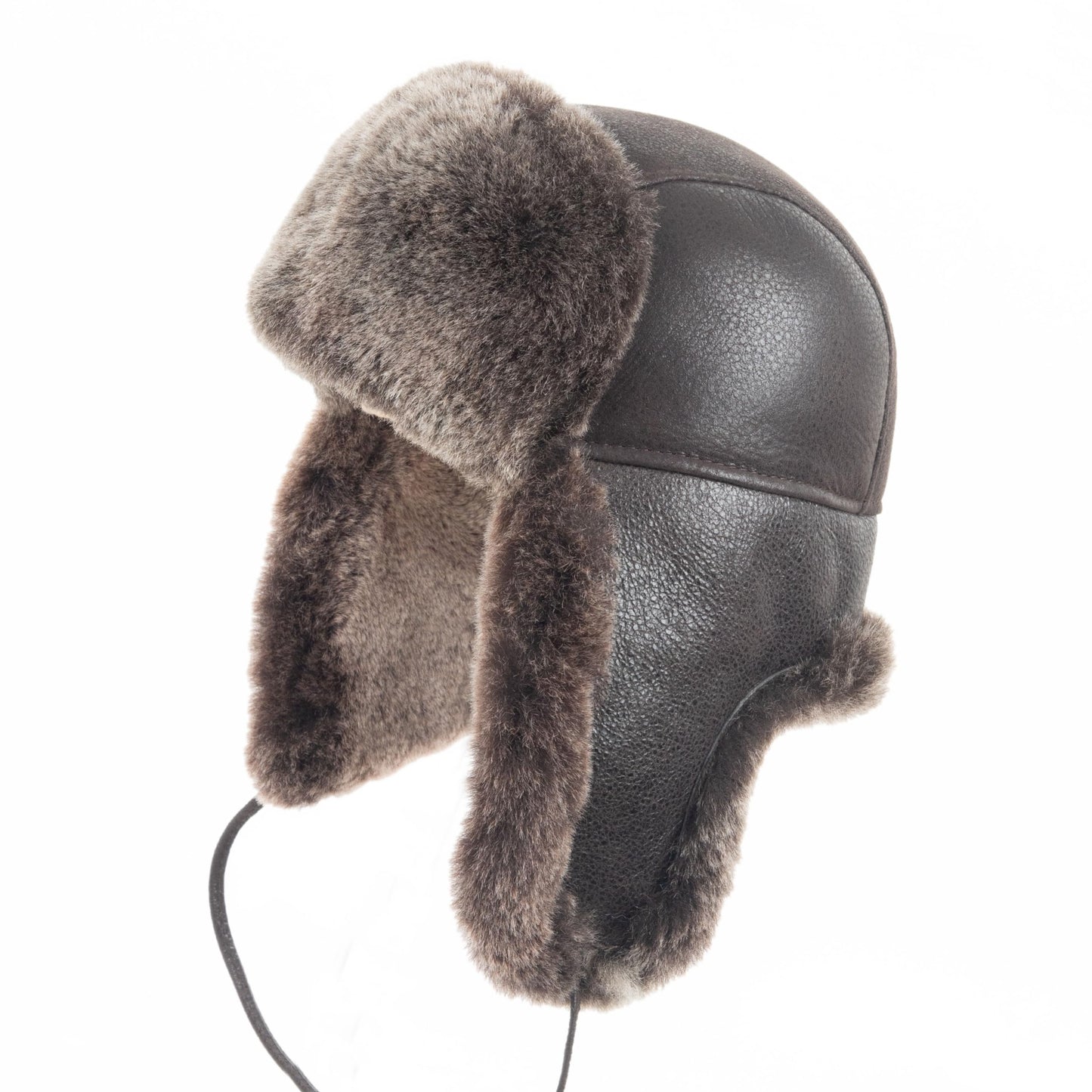 Zessano Unisex Sheepskin Aviator Hat, Russian Ushanka Trapper Winter Fur Hat - Shearling 100% Leather Sheepskin Hats for Men Women
