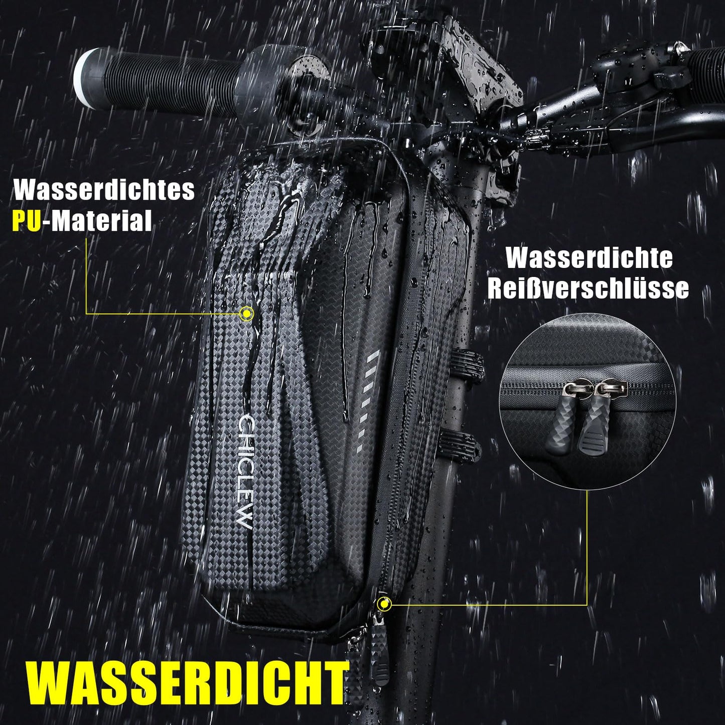 CHICLEW E Scooter Bag for Scooter, E Scooter Bag Quick Release with 2L Large Capacity, Handlebar Bag Escooter for Xiaomi MI Mijia M365 Sedway Ninebot E ES1/ES2/ES3/ES4