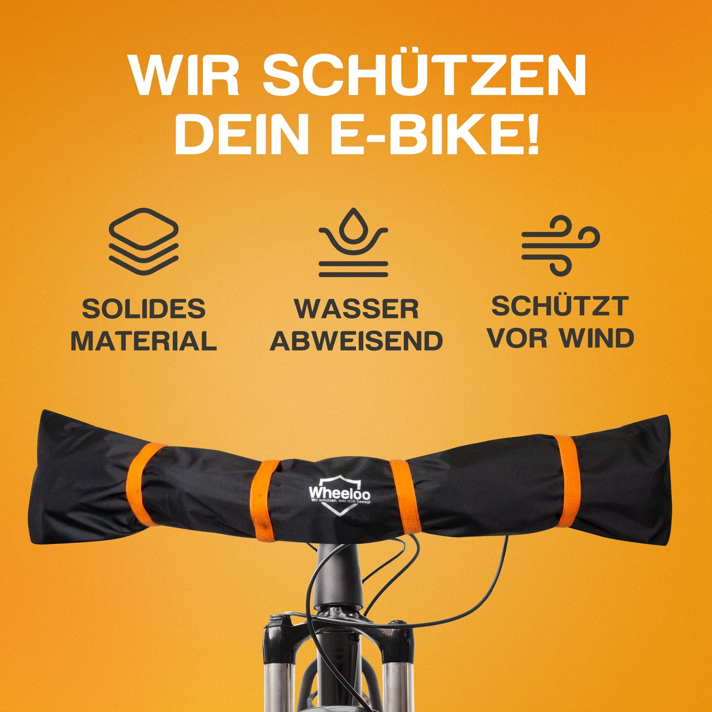 WHEELOO handlebar cover Ebike transport protection I water-repellent & durable I bike cover for rear rack I rain protection cover for bike carrier I handlebar protection cover