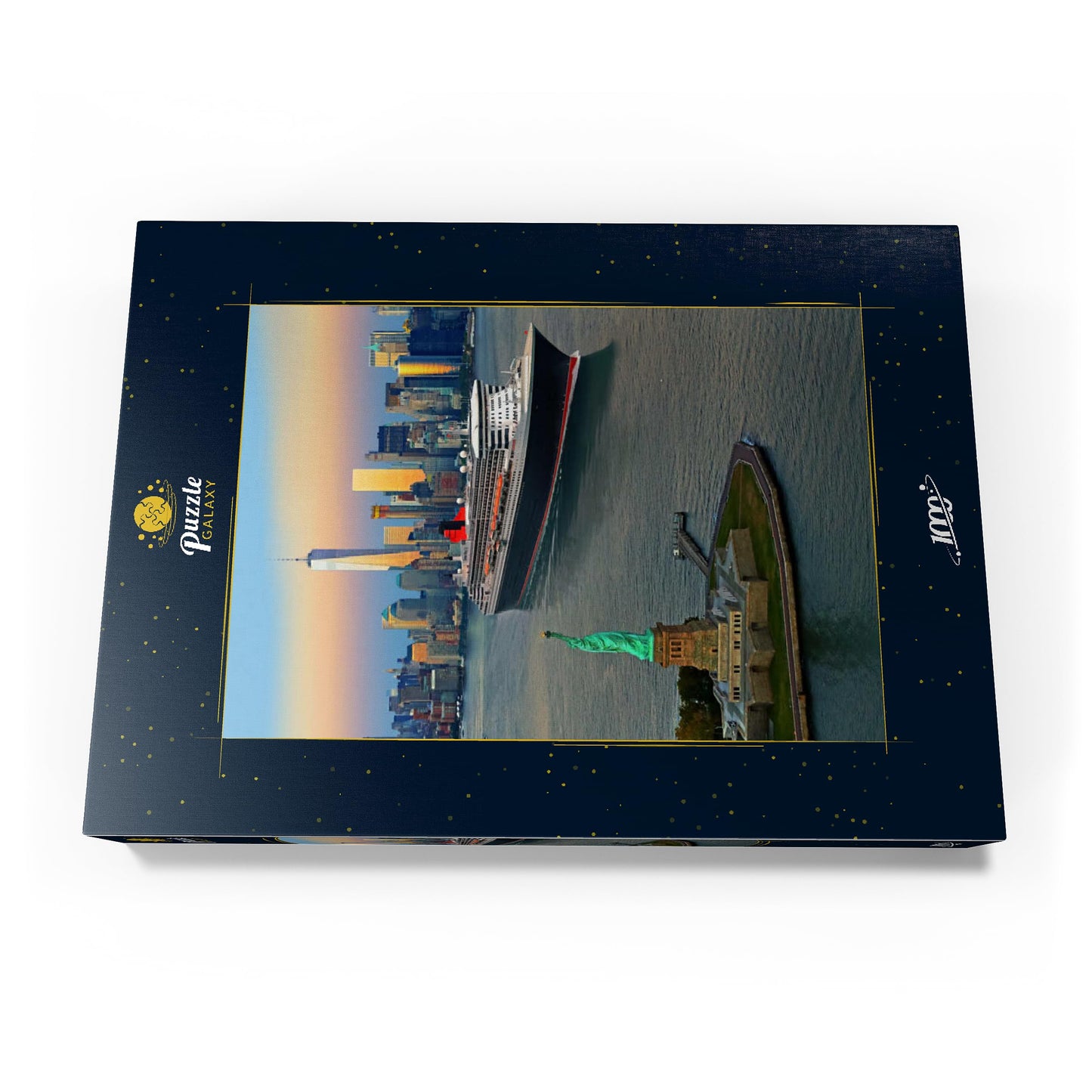 MyPuzzle Statue of Liberty, featuring Queen Mary 2 and One World Trade Center, Manhattan, New York, USA - Premium 1000 piece puzzle - MyPuzzle Special Collection by Puzzle Galaxy