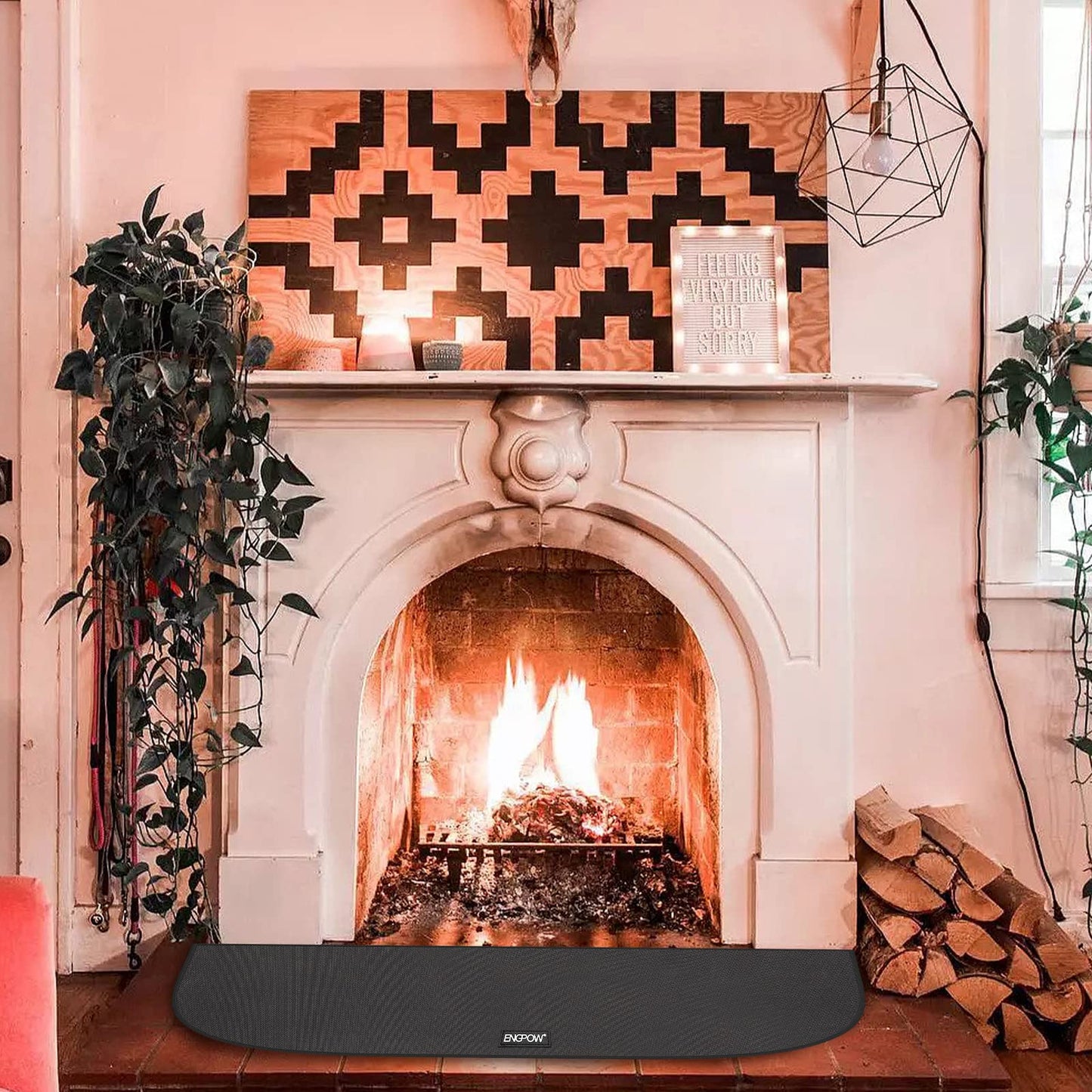 Fireproof Hearth Mat 100 x 50CM Half Round Spark Protection Plate Stove Area Fireplace Mat for Wood Stove Flame-retardant Carpets Stove Underlay Protective Mat for Fireplaces in Stove, Heaters