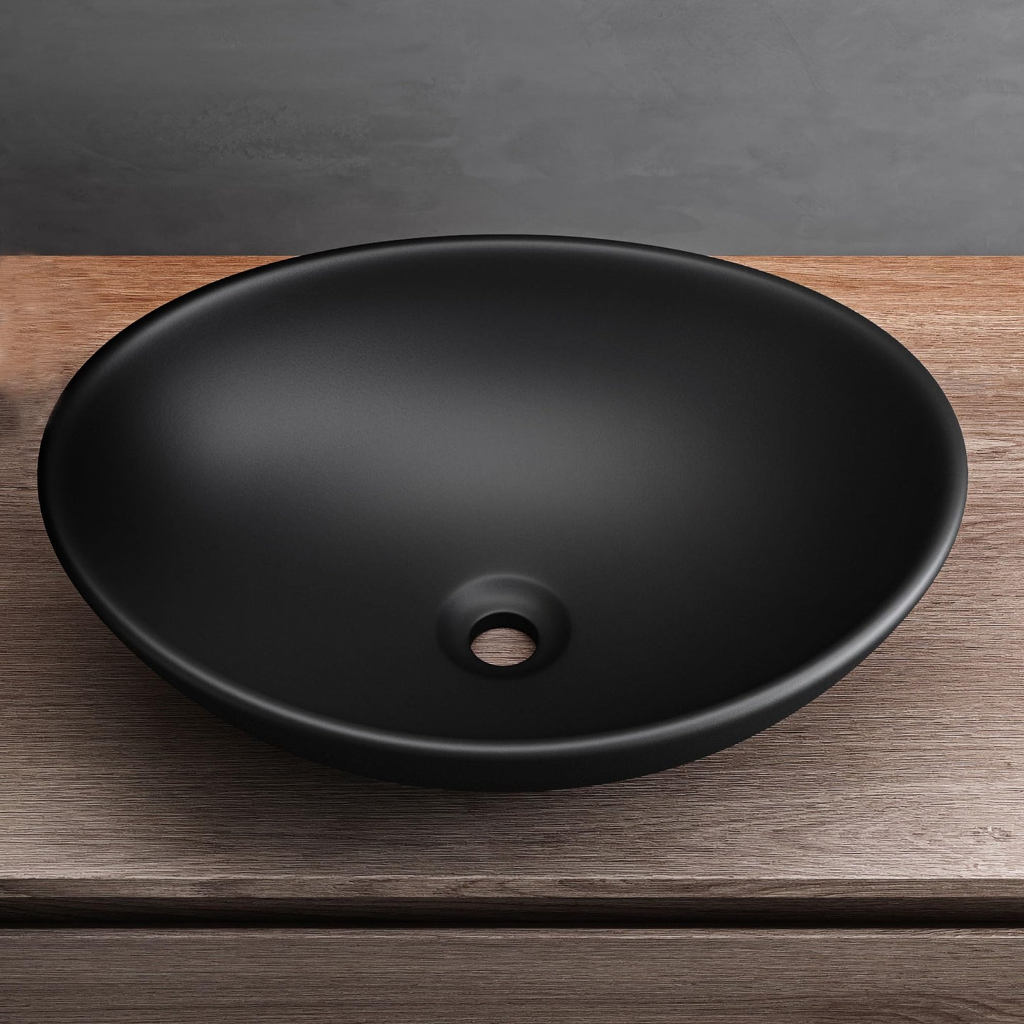 Mai & Mai countertop sink basin ceramic washbowl with nano-sealing in Matte Black Brussels205