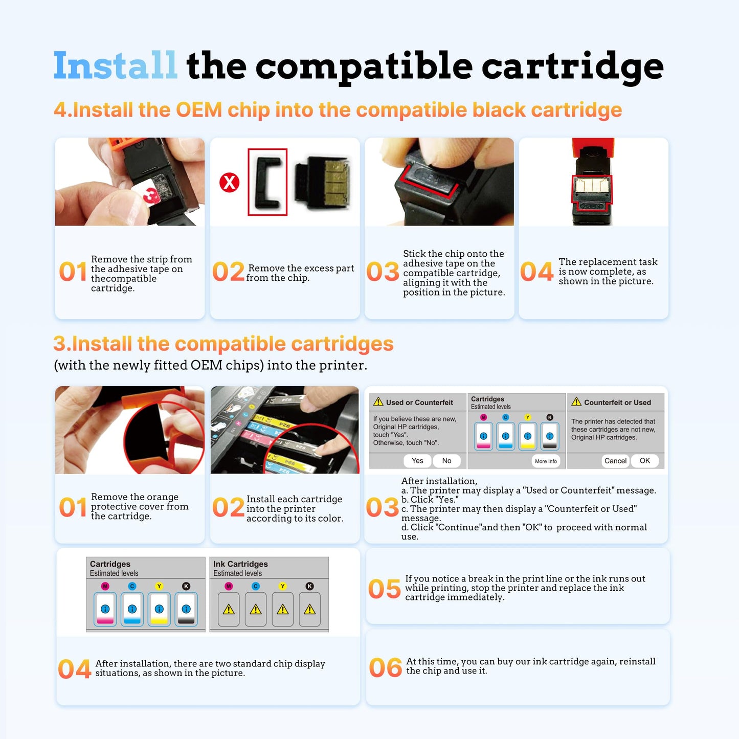 LxTek 924 printer cartridges 924 Multipack 924e Compatible for HP 924 cartridges for HP Officejet Pro 8132e cartridges for Officejet Pro 8122e 9120e 9730e 8124e 8120e 8130e (4-pack, No chip)
