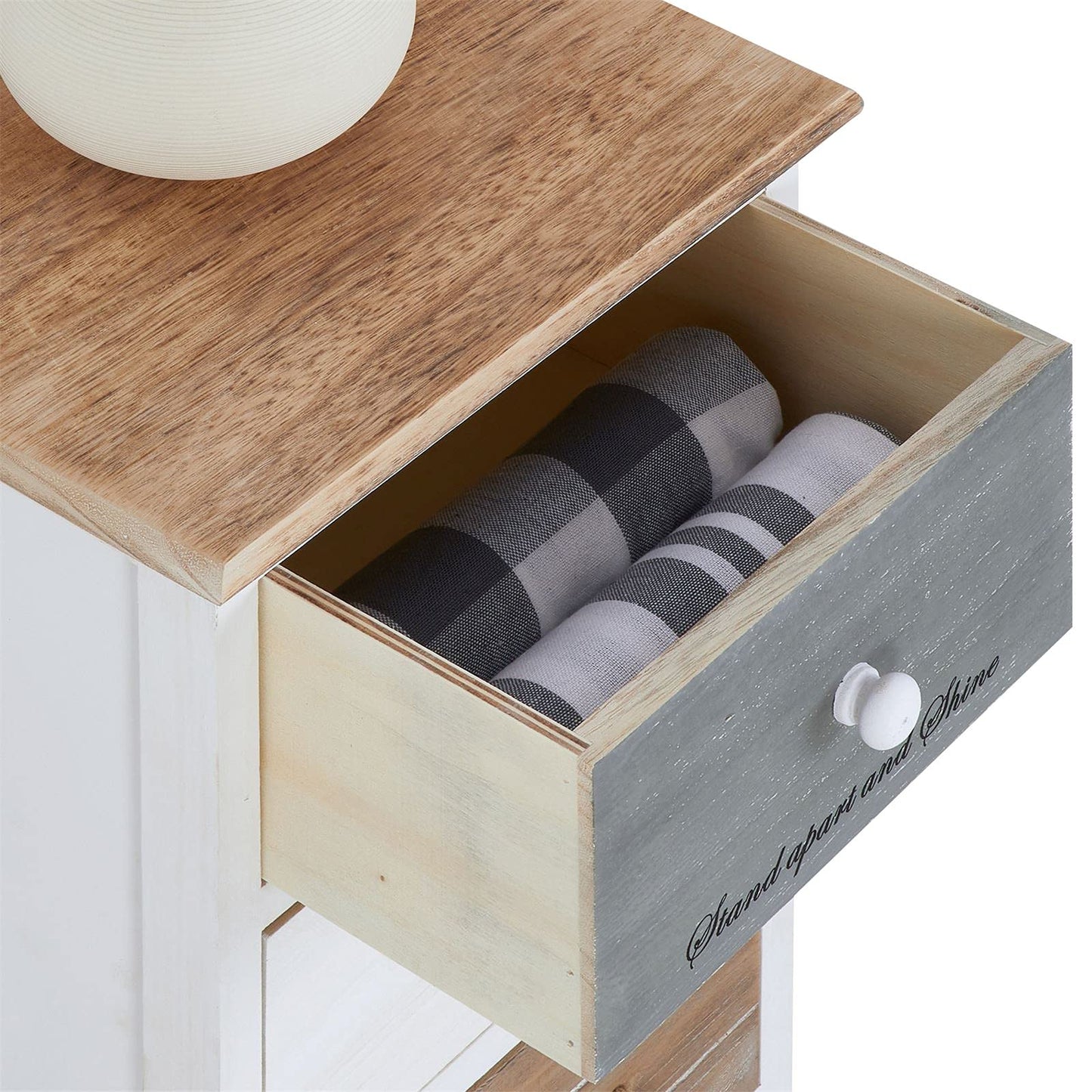 CARO-Möbel chest of drawers Salva drawer cabinet shelf storage shelf in white, shabby chic vintage look, 5 drawers