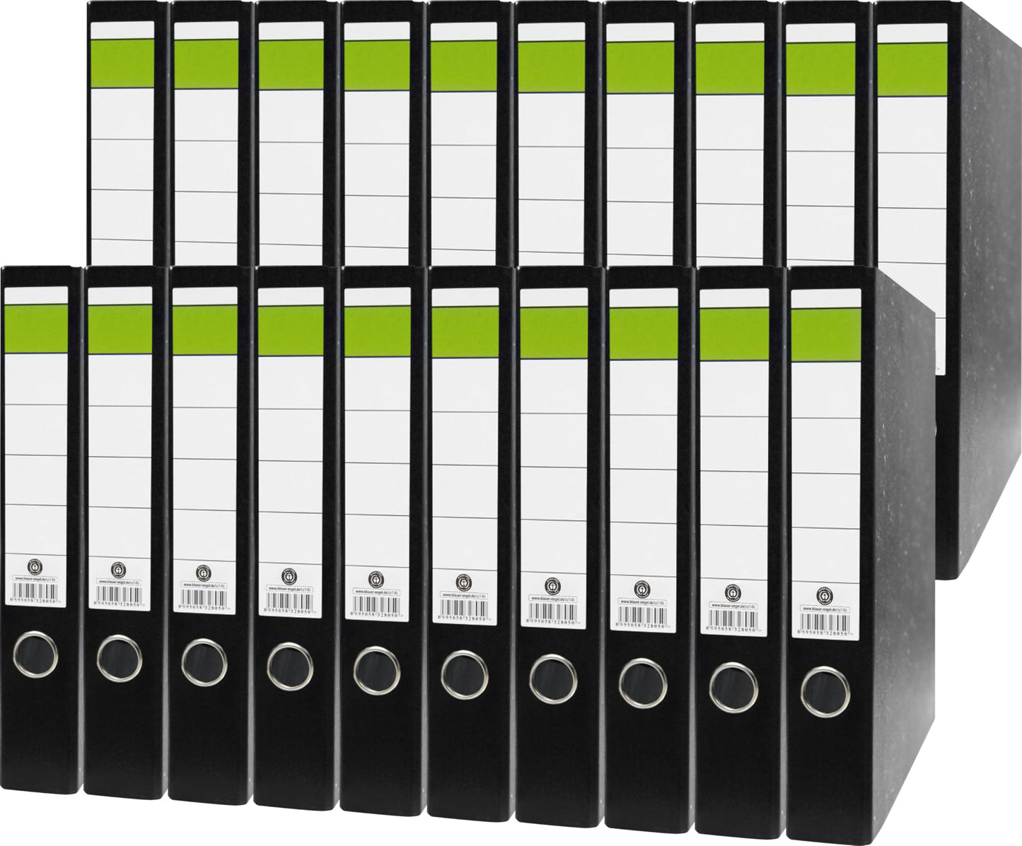 Green bar folder-cloud marble recycling 8 cm wide DIN A4 black 100 pack Made in Germany ring binder file folder office folder cardboard folder slot folder Blue Angel (100 folders wide)