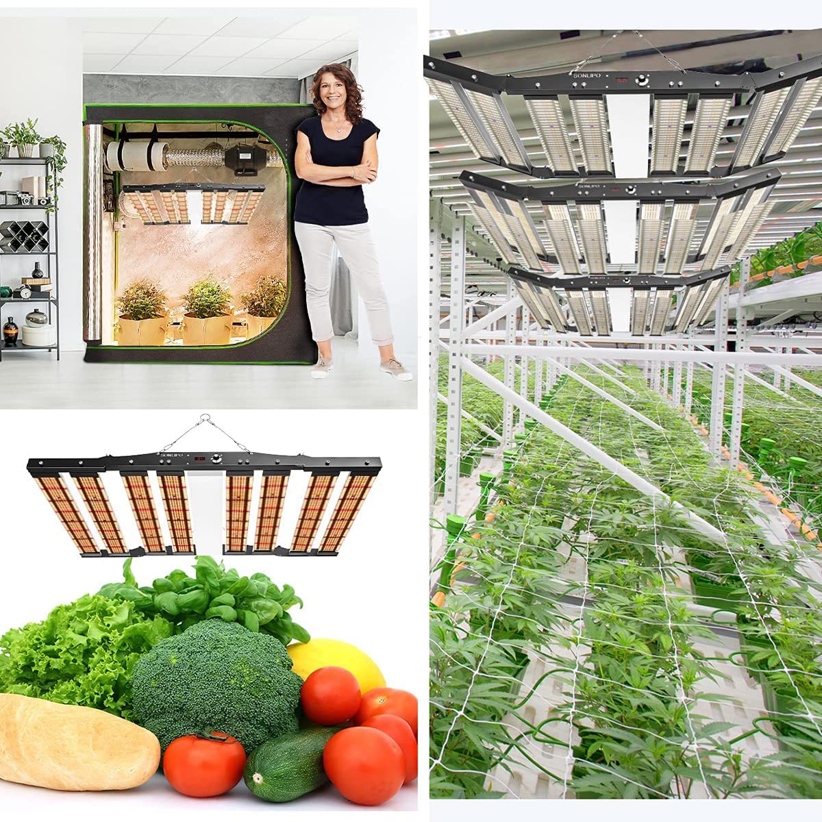 JideTech SPC6500 Plant Lamp LED Full Spectrum Grow Light 650W, 1.8x1.8m Coverage, with 2928 Samsung Diodes, Growth Lights for Plants, LED Grow Light for Indoor Plants, Vegetables, Seedlings, and Flowers.