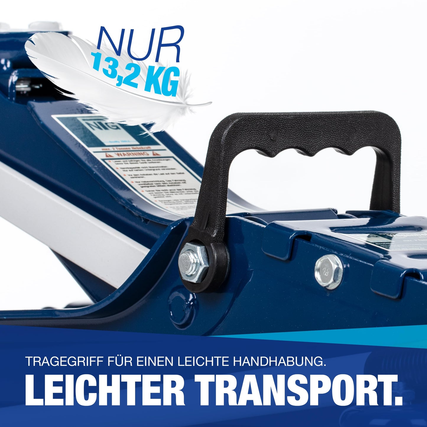 NTG Hydraulic Jack 2t -TUV Certified- Low Profile Floor Jack 2000kg 85-375mm Car Workshop, Cars & Lowered Vehicles - up to 2,000 kg Load Capacity