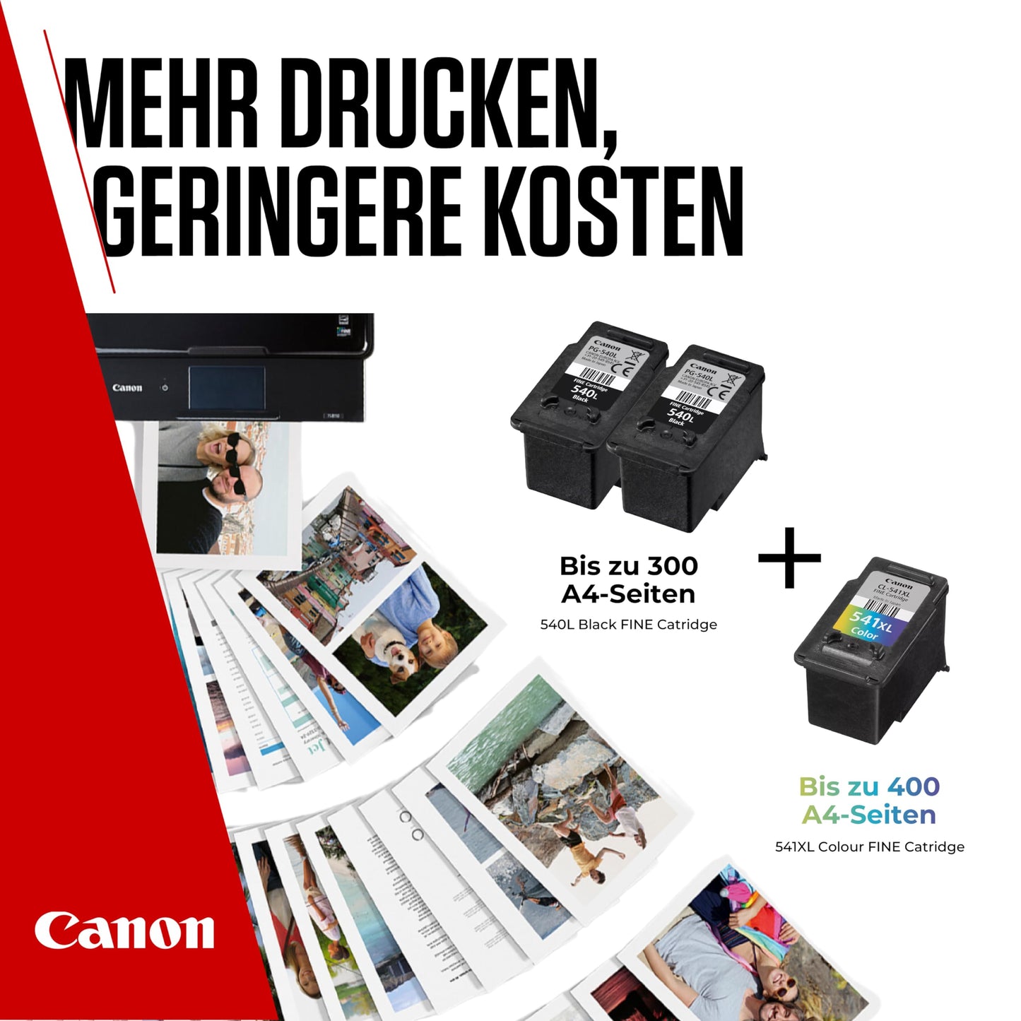 Canon Ink Multipack - PG-540L/CL-541XL Original Printer Ink Cartridges 3-pack (2 x Black L, 1 x Color XL cartridges)