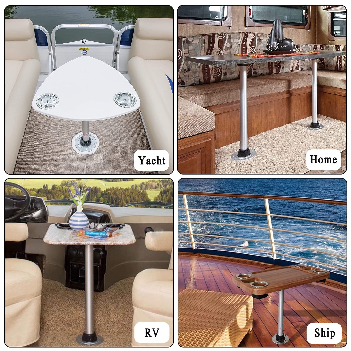 DarkSwan Removable table legs, aluminum alloy folding table legs, RV camping table legs, table leg for RV boat & yacht, 66cm