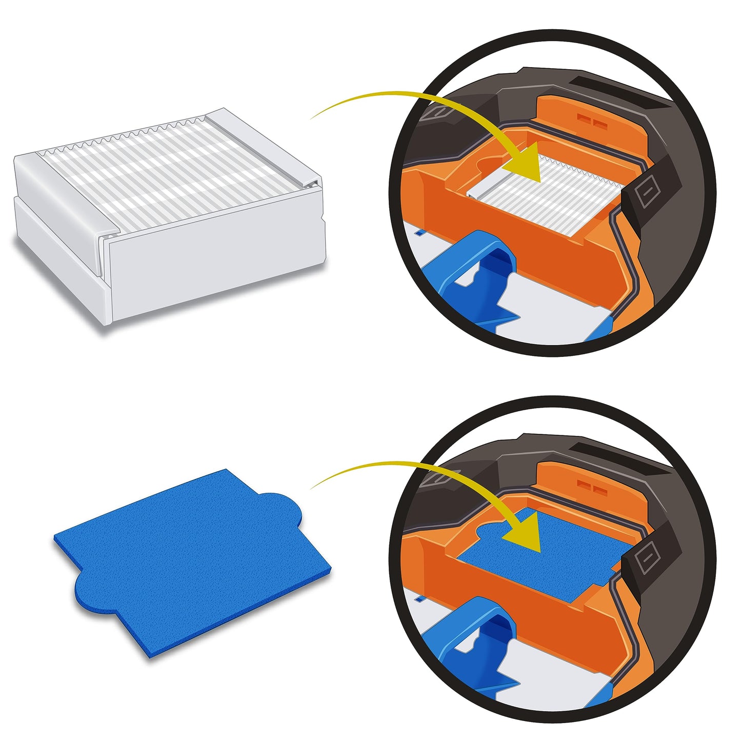 2x FILTER-SET complete (10 pieces) for Pet & Family, Allergy & Family, Multi Clean X8 Parquet, Multi Clean X10 Parq, X7, Thomas Aqua+ vacuum cleaners as an alternative to Thomas Filterset 99 (part no. 787241)