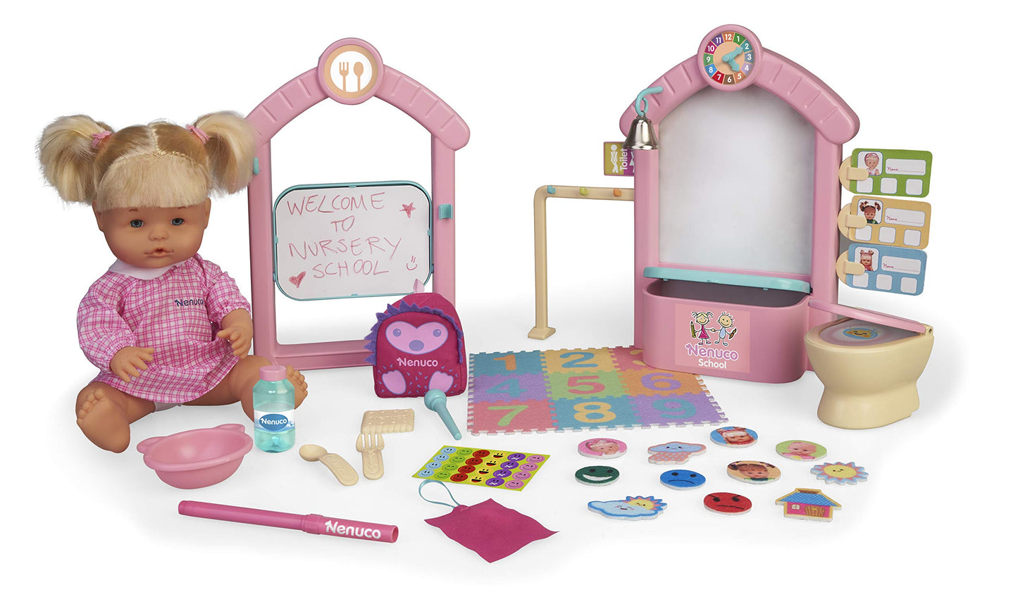 Nenuco Daycare Doll Set includes baby doll and nursery accessories for children ages 3 and up.