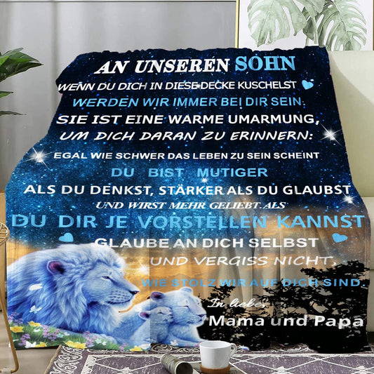 WJMSDK Personalized Blanket Gifts for Son from Parents, Cozy Blanket for Our Son from Mom and Dad, 18th Birthday Boy, Funny Christmas Graduation Gifts