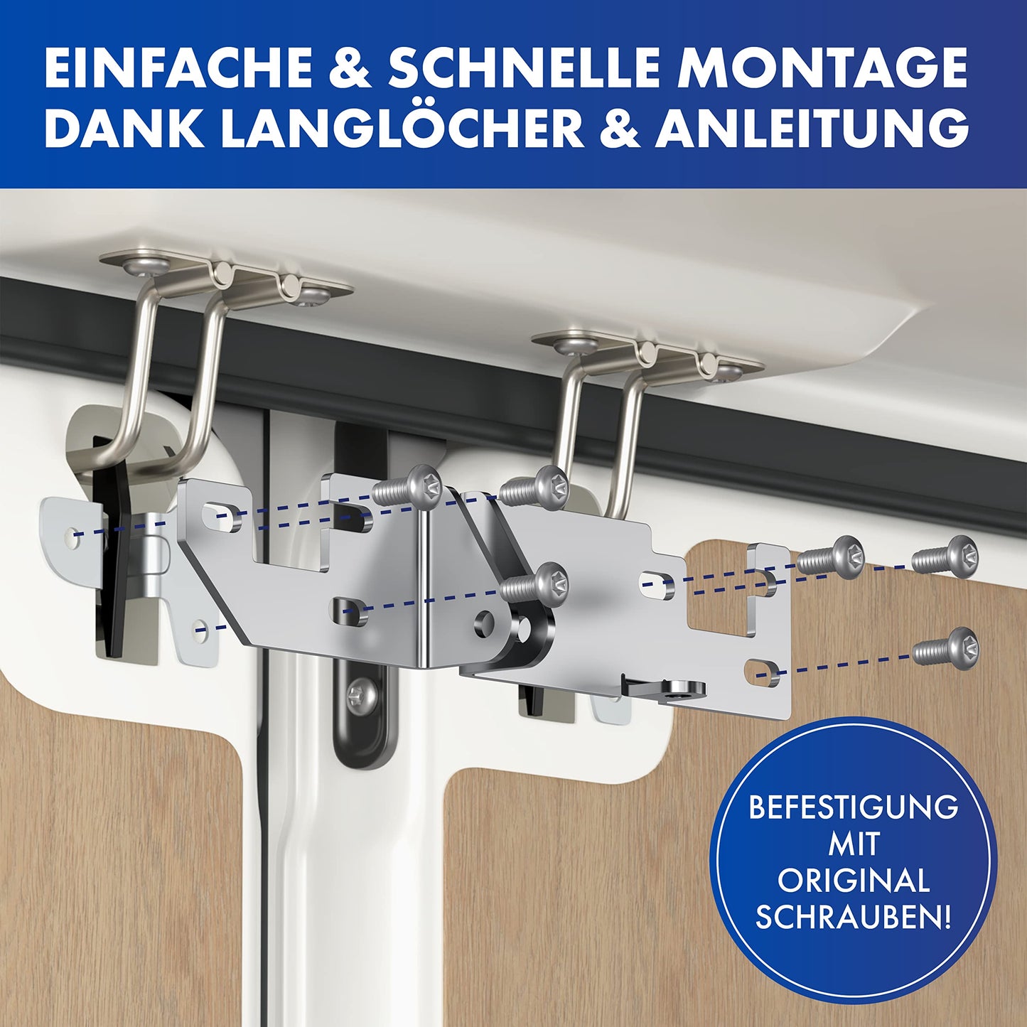 LAINFELD rear door lock | rear door anti-theft protection H1/H2 roof for e.g. FIAT Ducato, Citroen Jumper | Camping motorhome accessories | door security