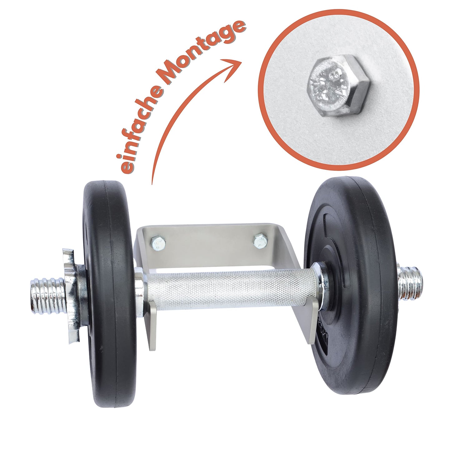 Wall mount for dumbbells | Timelessly beautiful design made of stainless steel | Over 50 kg weight capacity | Suitable for > 90% of all dumbbells | Quality from Germany