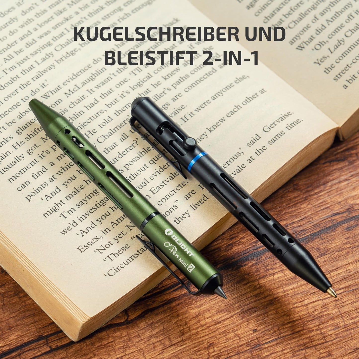 OLIGHT OPEN Mini 2 multifunctional pen and pencil, black ink, suitable for office, business, outdoor (Green)
