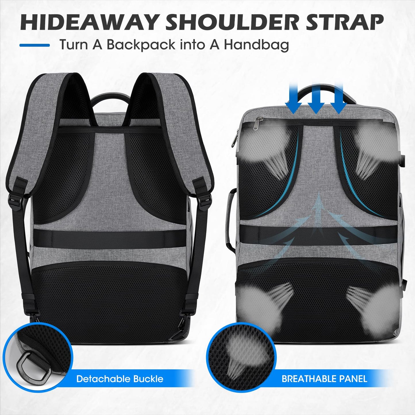 Lubardy Travel Backpack Men Women Carry-on Airplane Large Laptop Backpack 17 Inch Waterproof Weekender Business Daypack