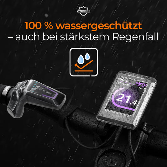 WHEELOO 2 pack clear protective covers for Bosch LED Remote & Kiox 300 E-bike display. Water resistant cover for E-bike display, keeps it safe from rain. E-bike accessory for protection while cycling in bad weather.