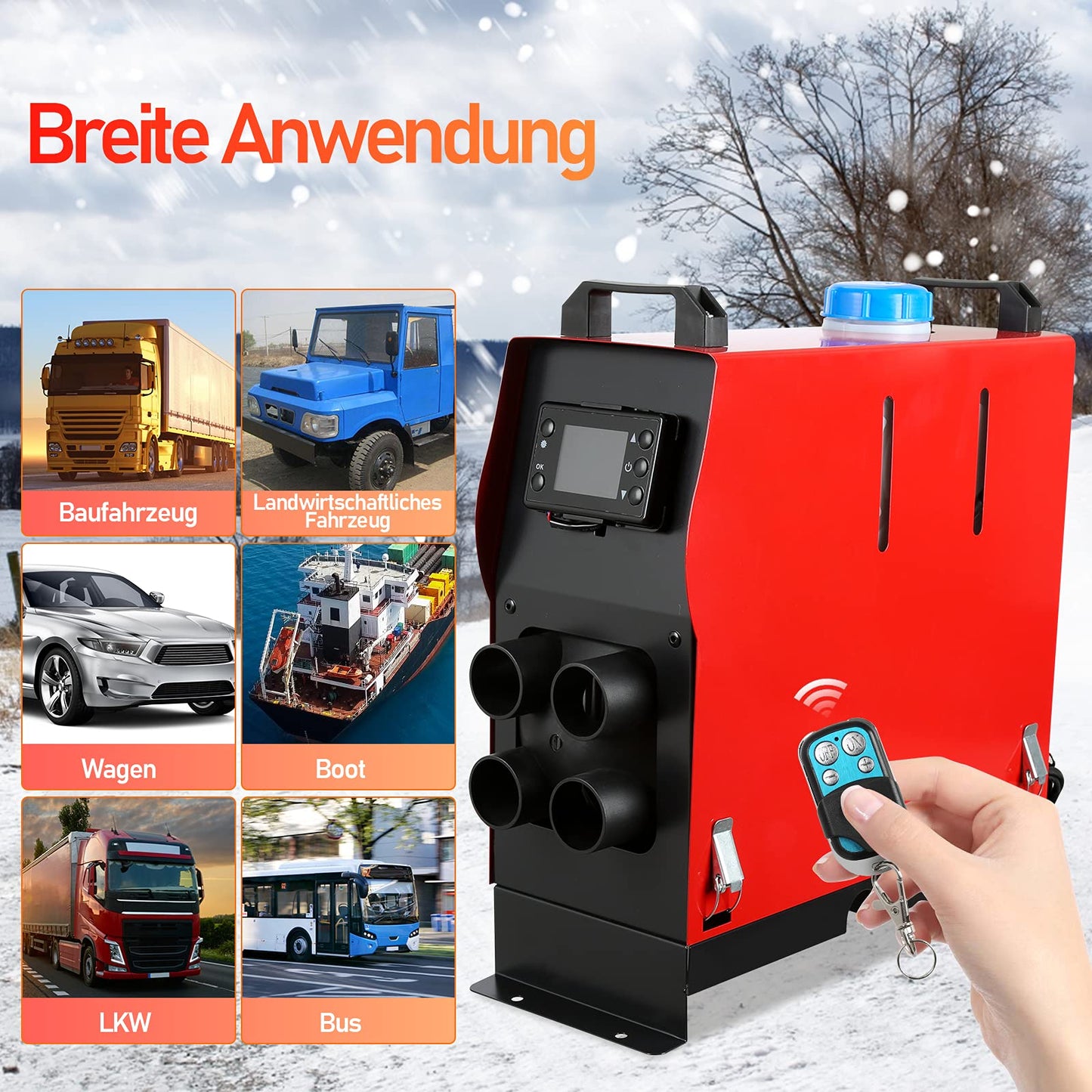 Randaco Diesel Parking Heater, All in One 8KW 12V Diesel Air Heater, Air Diesel Heater with LCD Monitor/Remote Control, Air Diesel Heater for Cars, Boats, RVs, Truck Cabins