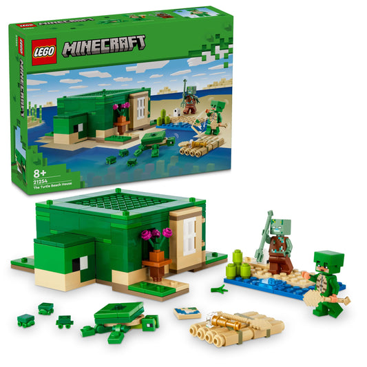 LEGO Minecraft The Turtle Beach House, Toy House with Accessories & Minecraft The Mushroom House, Toy for Ages 8 and Up