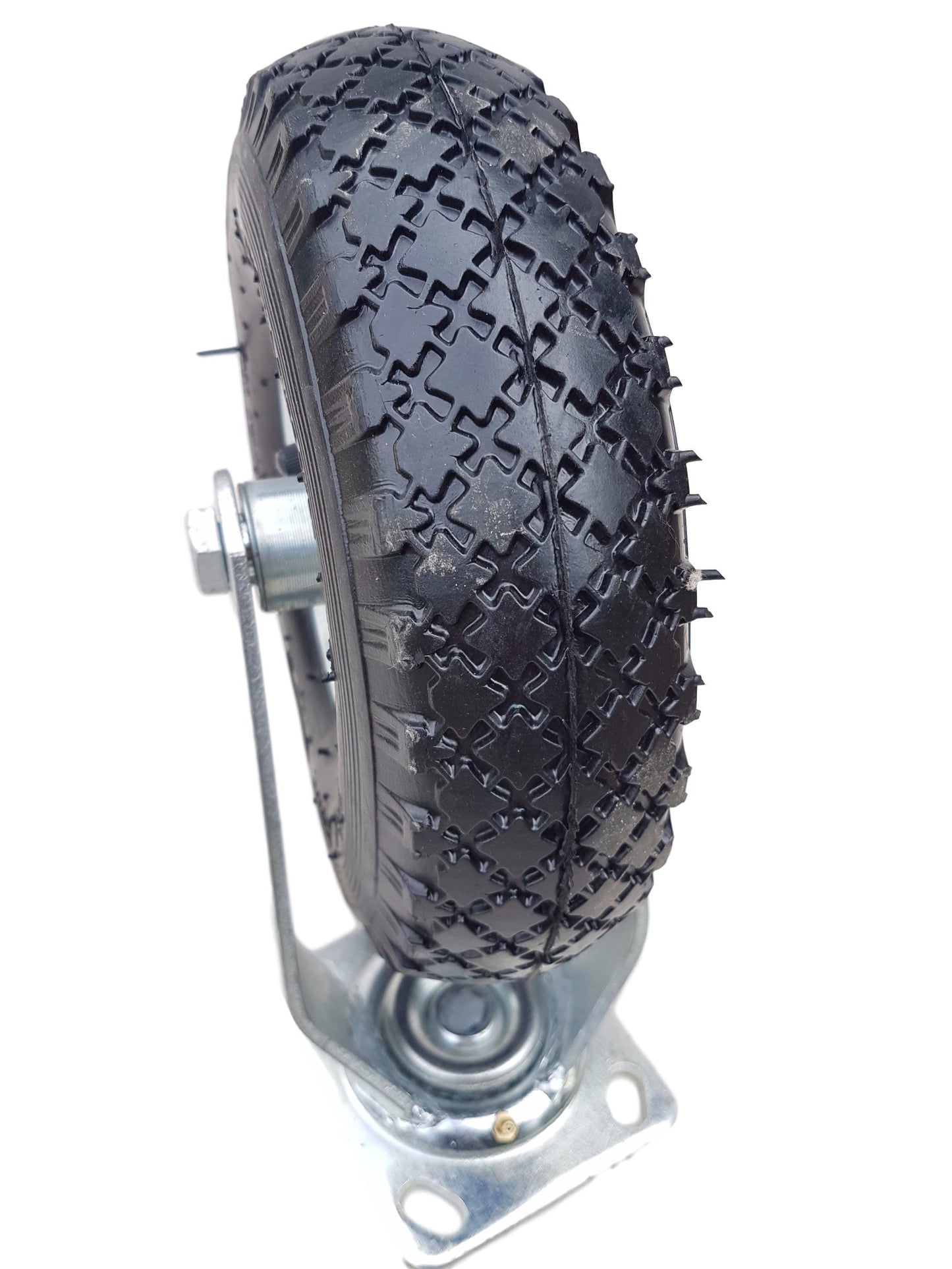 2 x swivel castor + 2 x fixed caster set Ø 260 x 85 mm | 3.00-4 wheel as a 4-part set | pneumatic wheel on silver steel rim | handcart & transport cart kit