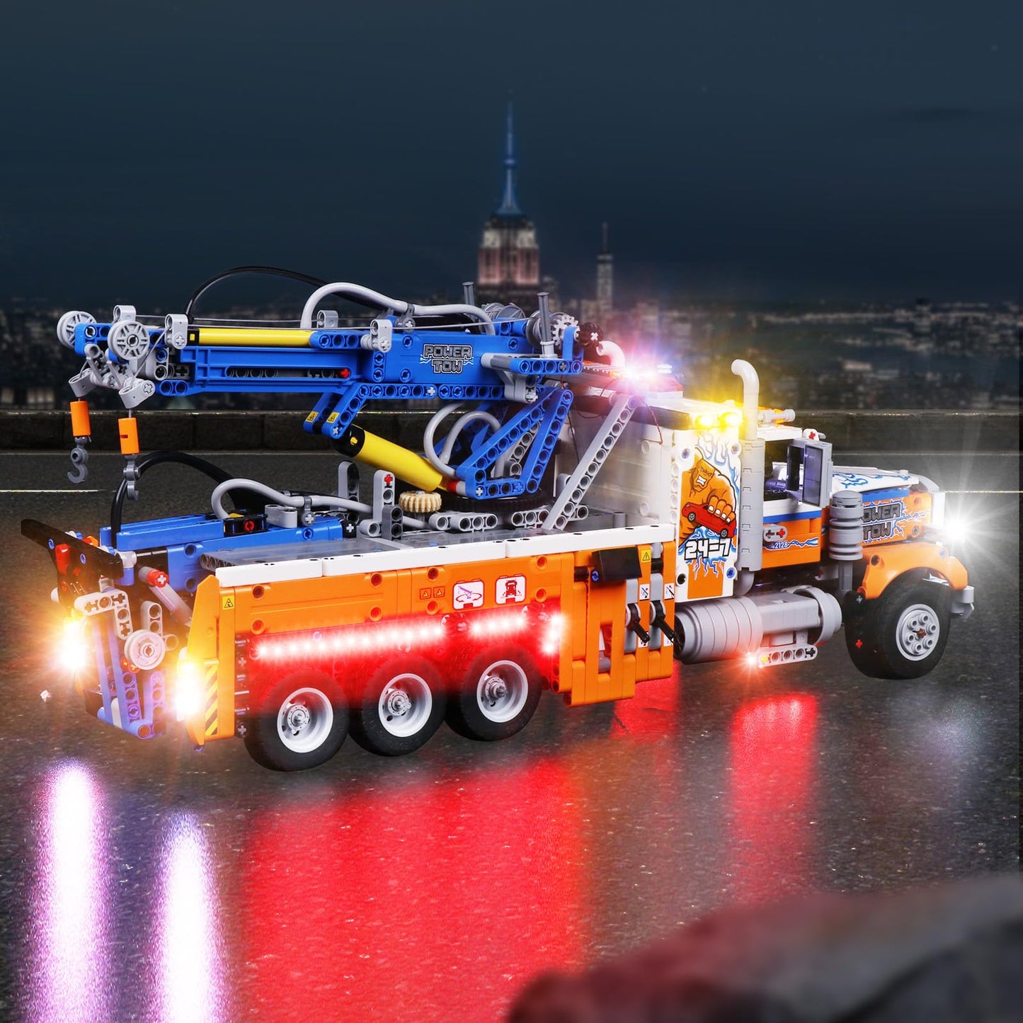 cooldac LED lighting kit compatible with Lego Technic Heavy-Duty Tow Truck, LED light set compatible with Lego 42128 Technic Heavy-Duty Tow Truck model (lights only, no models)