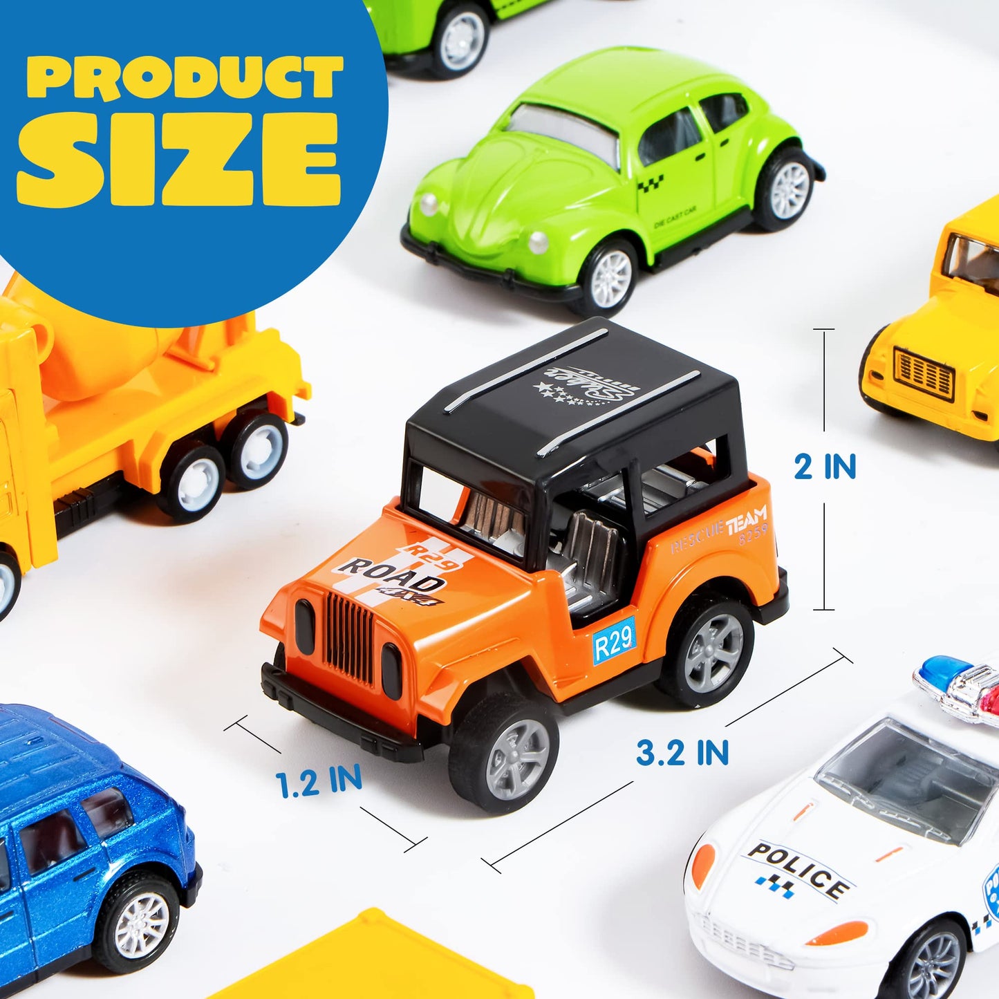 JOYIN 20 Pieces Metal Pull Back Mini Toy Cars, Mini Die Cast Toy Cars Set, Pull Back Cars for Toddler Girls Boys Toys