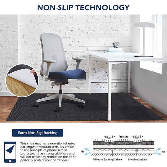 90x120cm Office Chair Mat, Improved Version - Hard Floor Mat for Desk, Low Pile Office Chair Mat for Hardwood Floors, Multi-Purpose Protective Chair Carpet for Home (White)