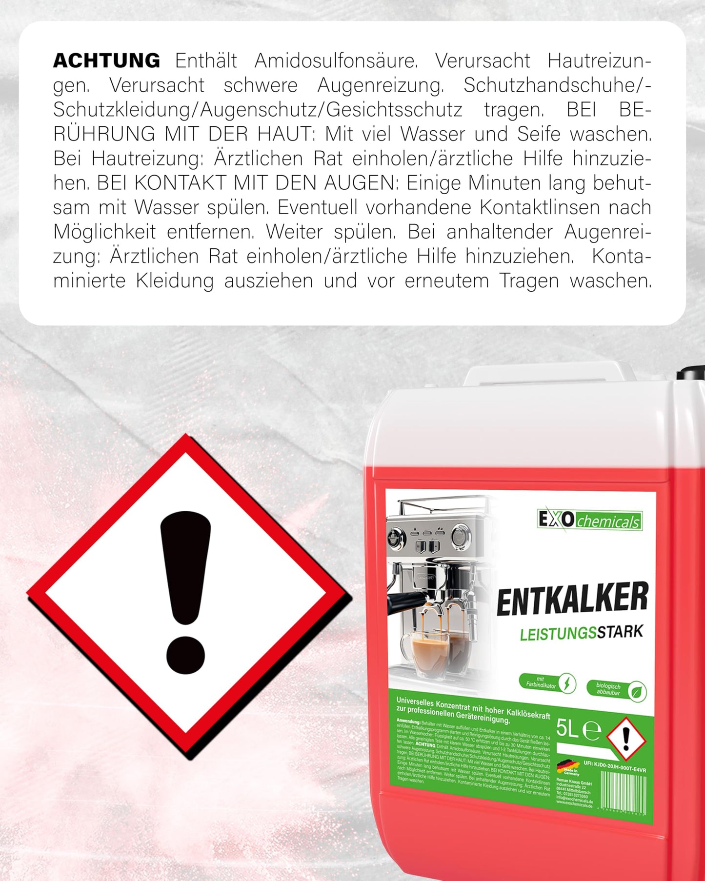 Universal descaler in a 5 liter canister for coffee machines and fully automatic machines | universally applicable for powerful device cleaning | for 40 applications (5 liters)