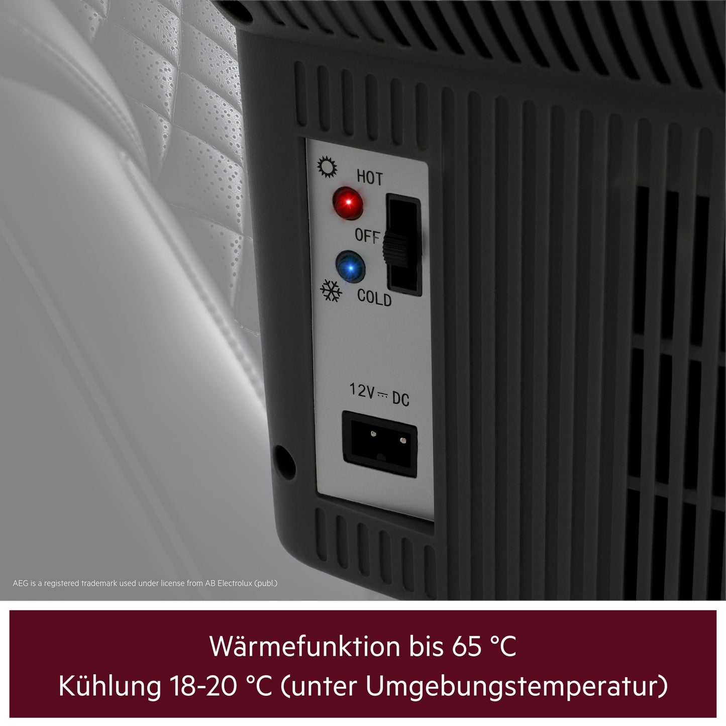 AEG Automotive Board-Bar BK 16 thermoelectric cooler and warmer 16 liters, 12 volts for car and socket, can be fastened in the car.