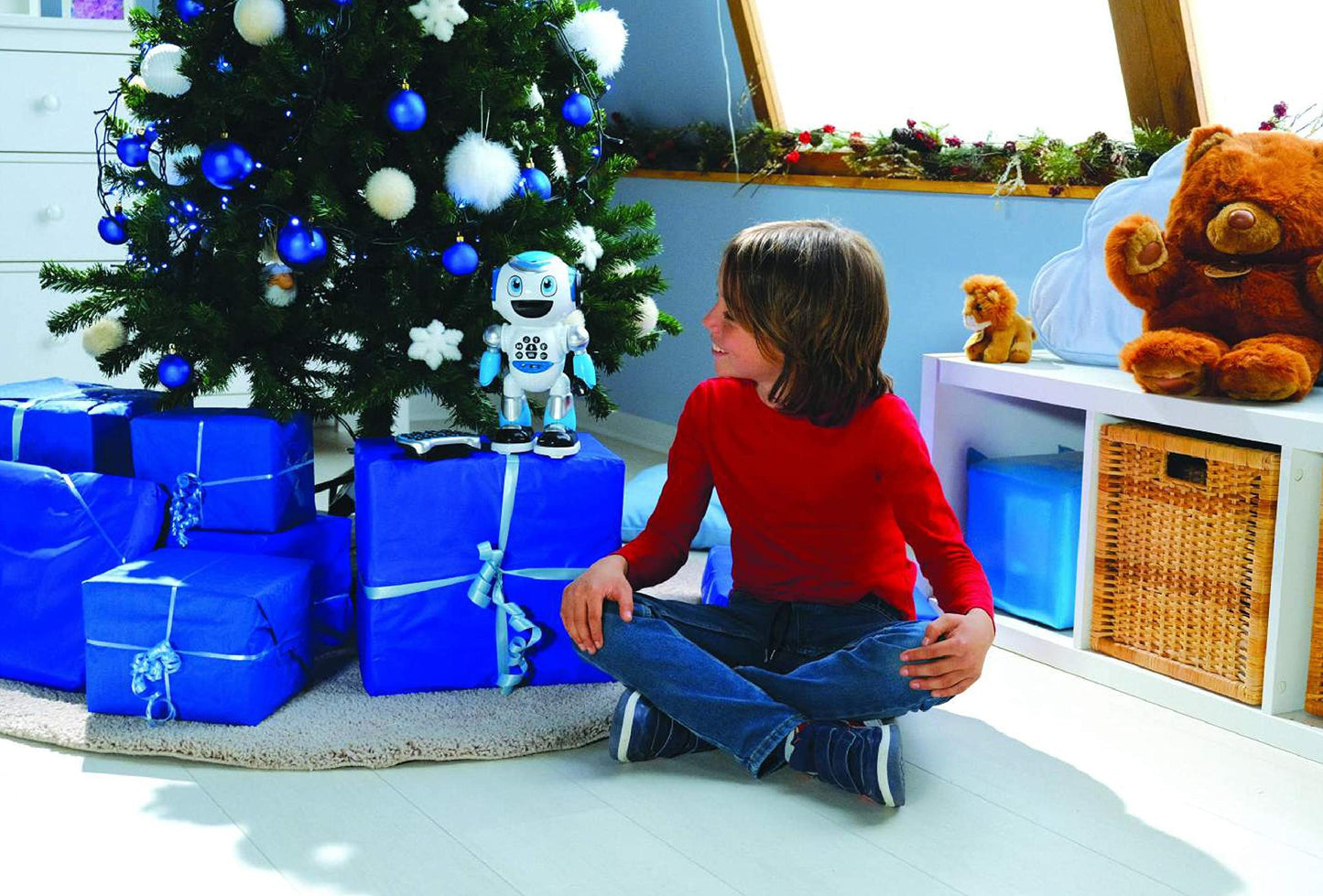 Lexibook - Powerman Advance - Remote-controlled Robot, Interactive and Educational Toy for Kids Walks, Dances, Plays Music, Makes and Tells Stories, STEM Programmable - ROB28DE, German
