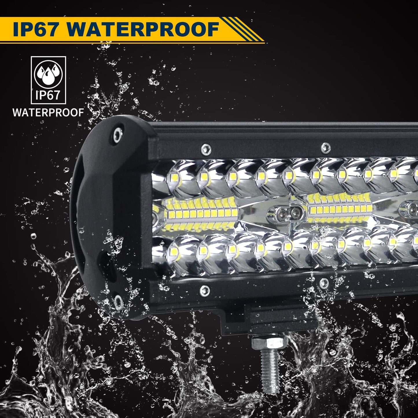 Willpower 23 Inch 58CM 480W Led Work Light Bar + Magnetic Mounts + Wiring Harness Led Headlight 12V 24V Floodlight Spot for Offroad Car Tractor Auxiliary Headlights Reverse Light
