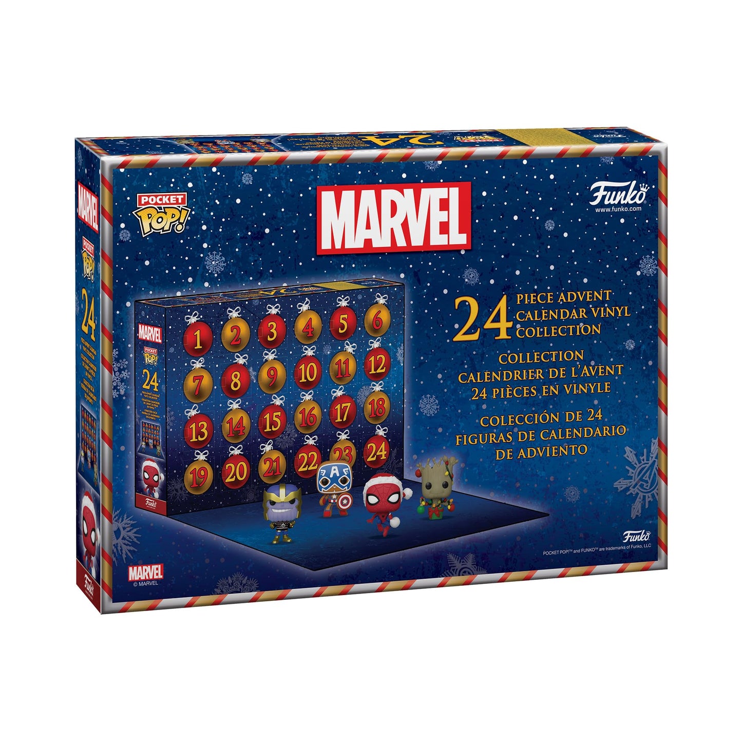 Funko Advent Calendar: Marvel Holiday - Groot - Marvel Comics - 24 days of surprises - Vinyl minifigure for collecting - Mystery box - gift idea - holiday fun for Christmas.