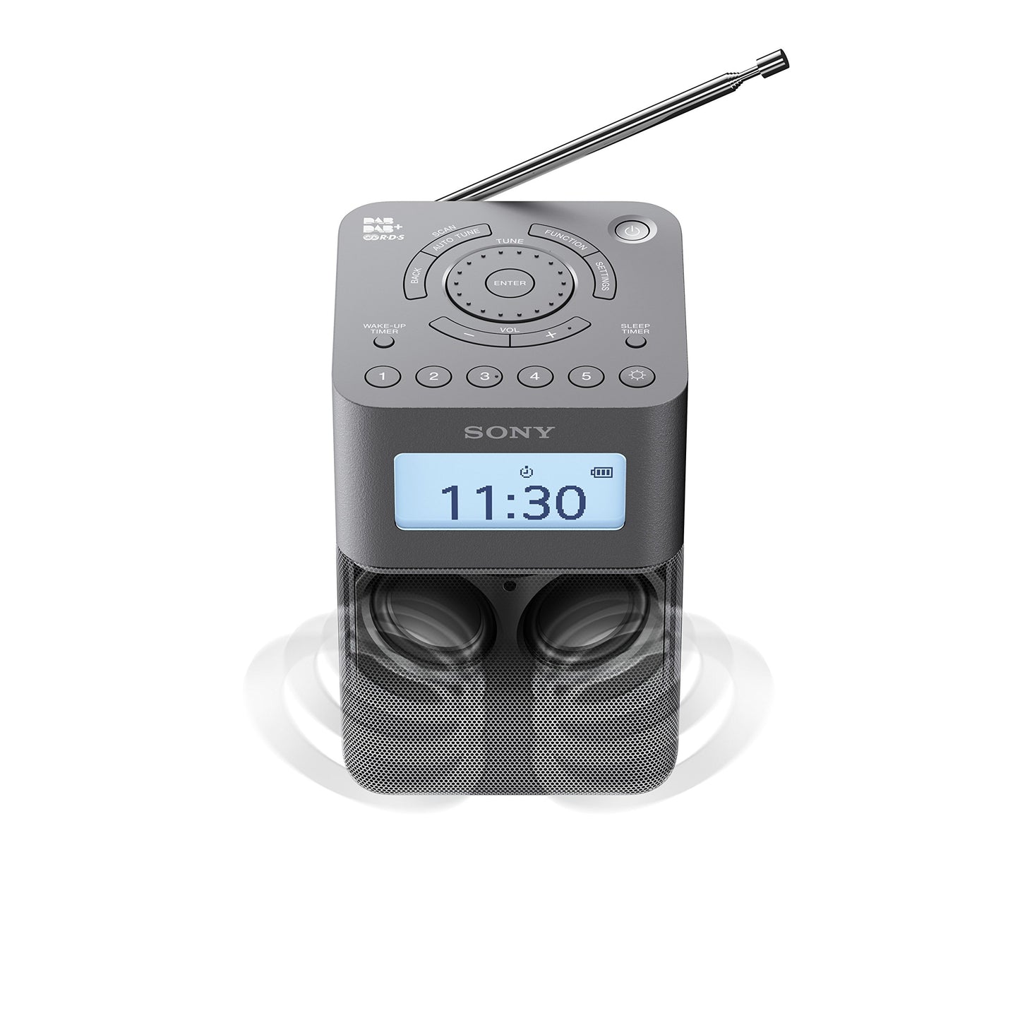 Sony XDR-V20D radio, DAB+, with stereo speakers, grey.
