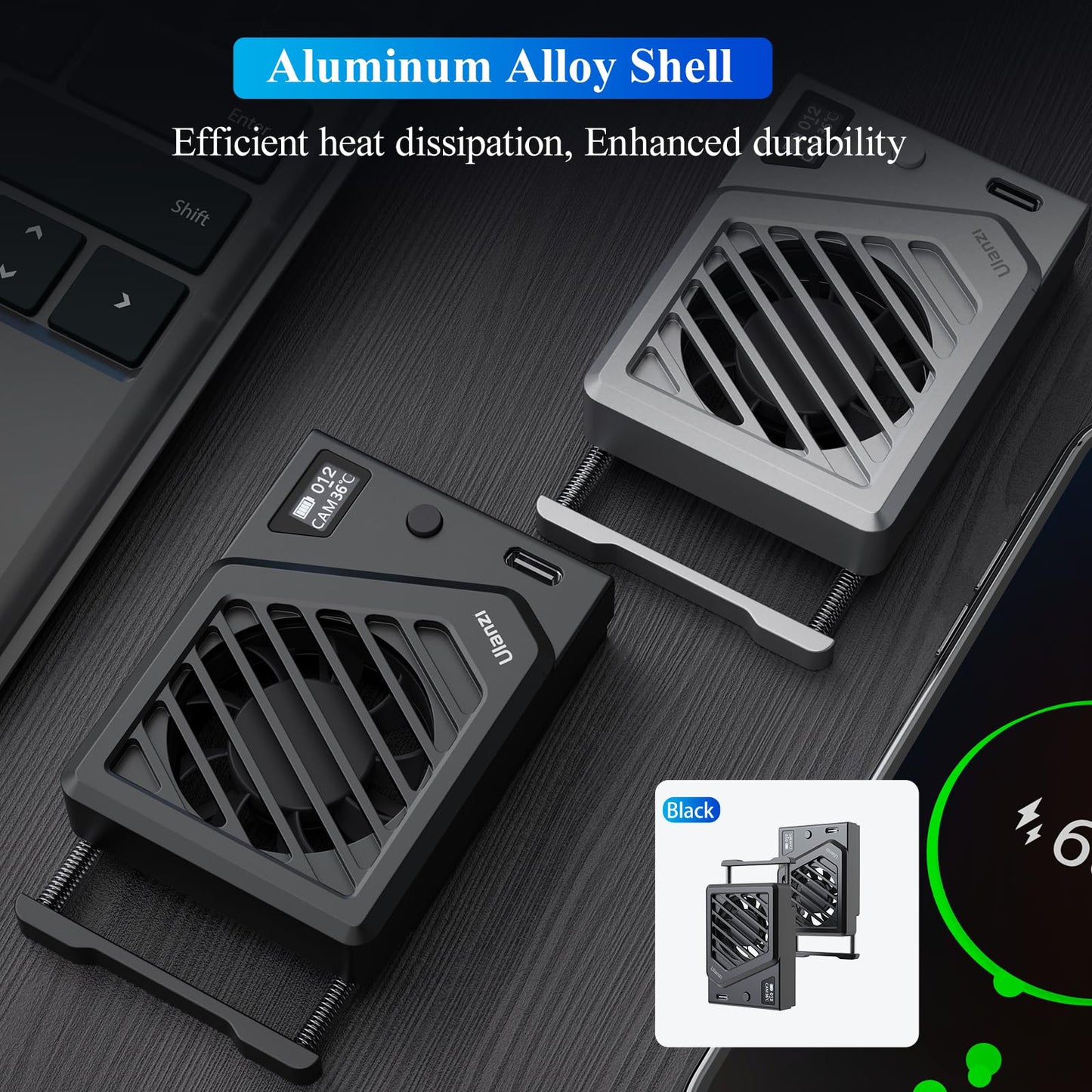 Updated version: ULANZI Camera Fan with spring clip, Camera Cooling Fan System Compatible with Sony/Canon/FUJIFILM/Nikon cameras.